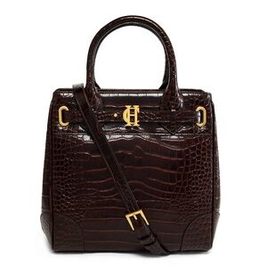 Holland Cooper The Brompton Mini Tote in Rich Chocolate Croc NWT